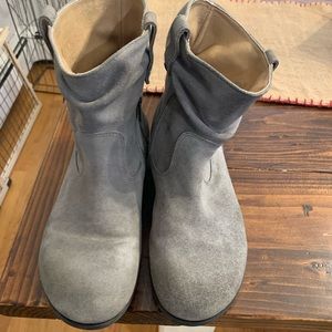 Birkenstock Gray Sarnia Waxed Suede Boots size 39